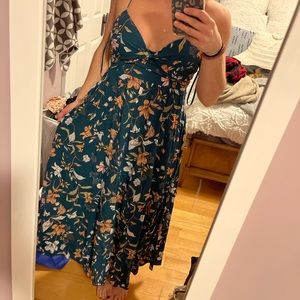 Hello Molly teal floral midi